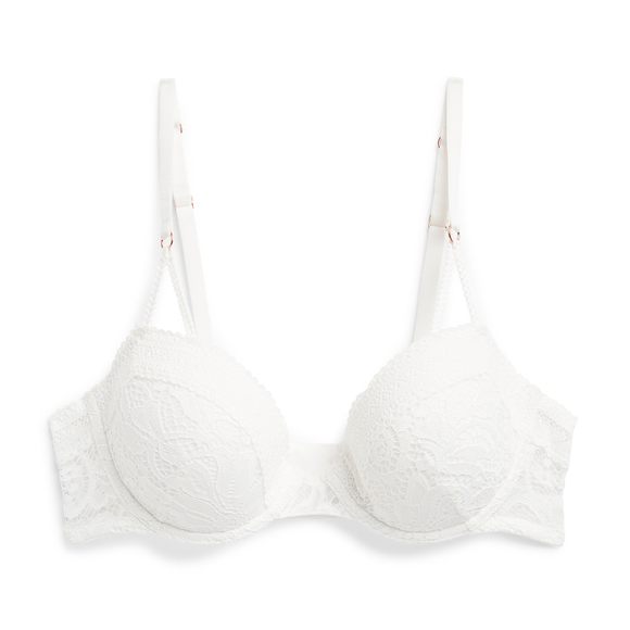 Soutien-gorge corbeille paddé bicolore en dentelle – Image 3