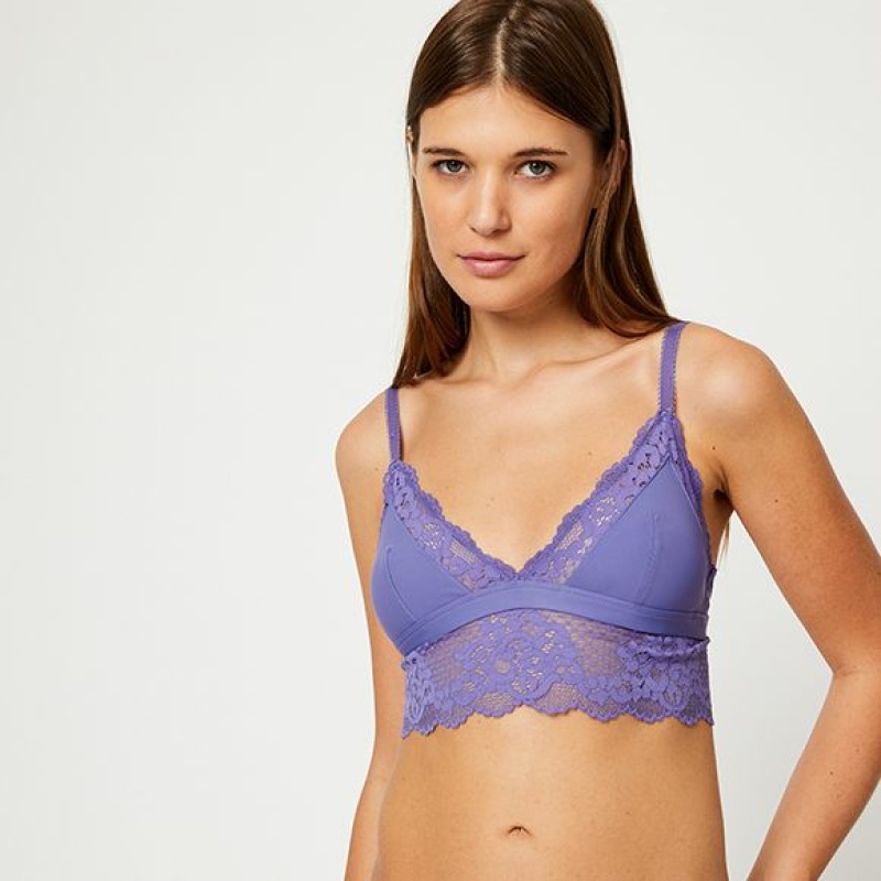 Soutien-gorge triangle microfibres et dentelle