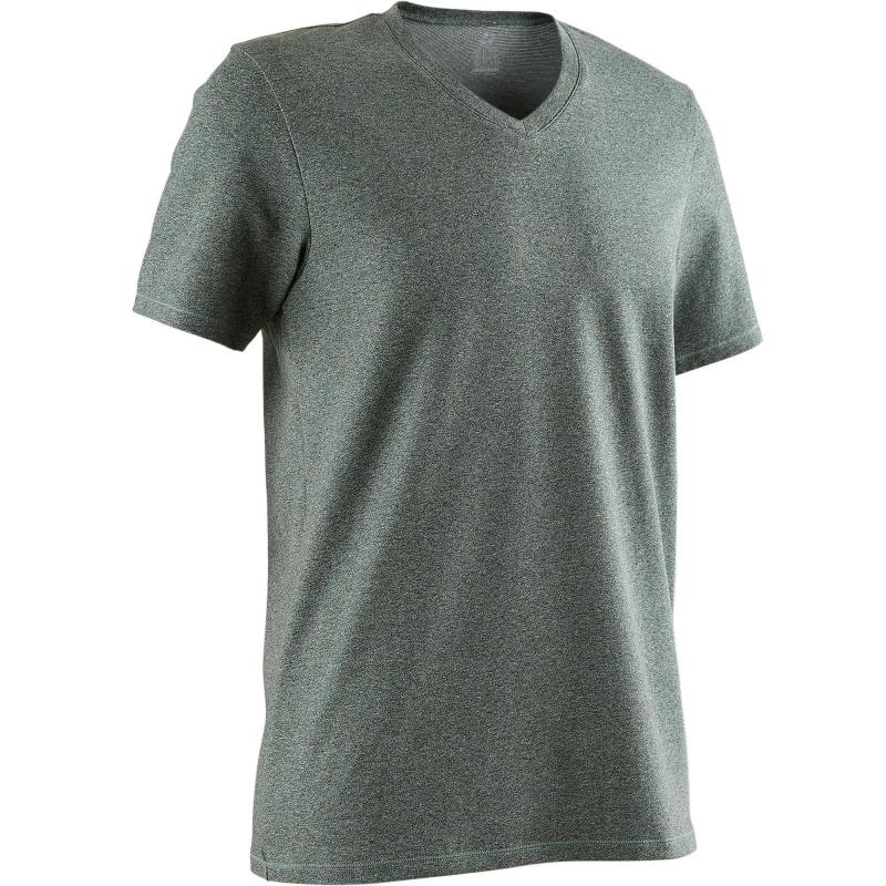 T-SHIRT COL V SLIM GYM STRETCHING HOMME