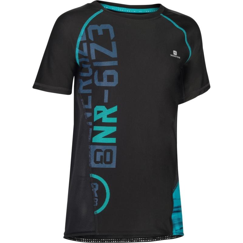 T-SHIRT MANCHES COURTES GYM GARÇON IMPRIMÉ NOIR