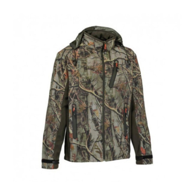 VESTE CHASSE SILENCIEUSE IMPERMÉABLE CHAUDE CAMOUFLAGE