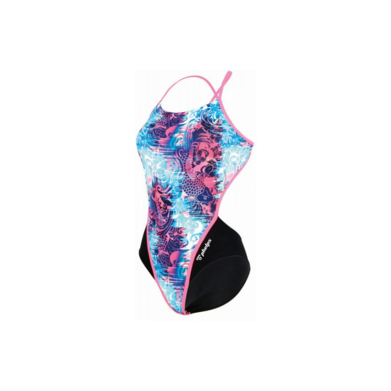 MAILLOT DE BAIN 1-PIÈCE FEMME MICHAEL PHELPS DRAGON RACING BACK DRAGON BLEU / ROSE