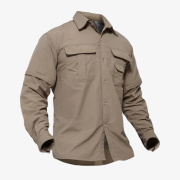 CHEMISE MANCHES LONGUES DE TREKKING DĂSERT ANTI-UV - DESERT 500 HOMME BEIGE