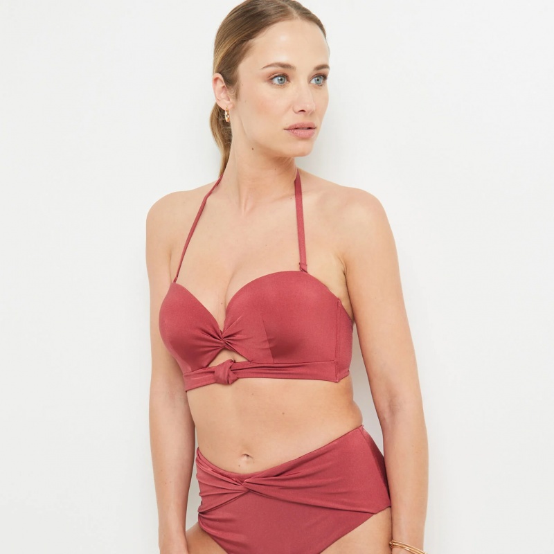 Maillot de bain bandeau bordeaux