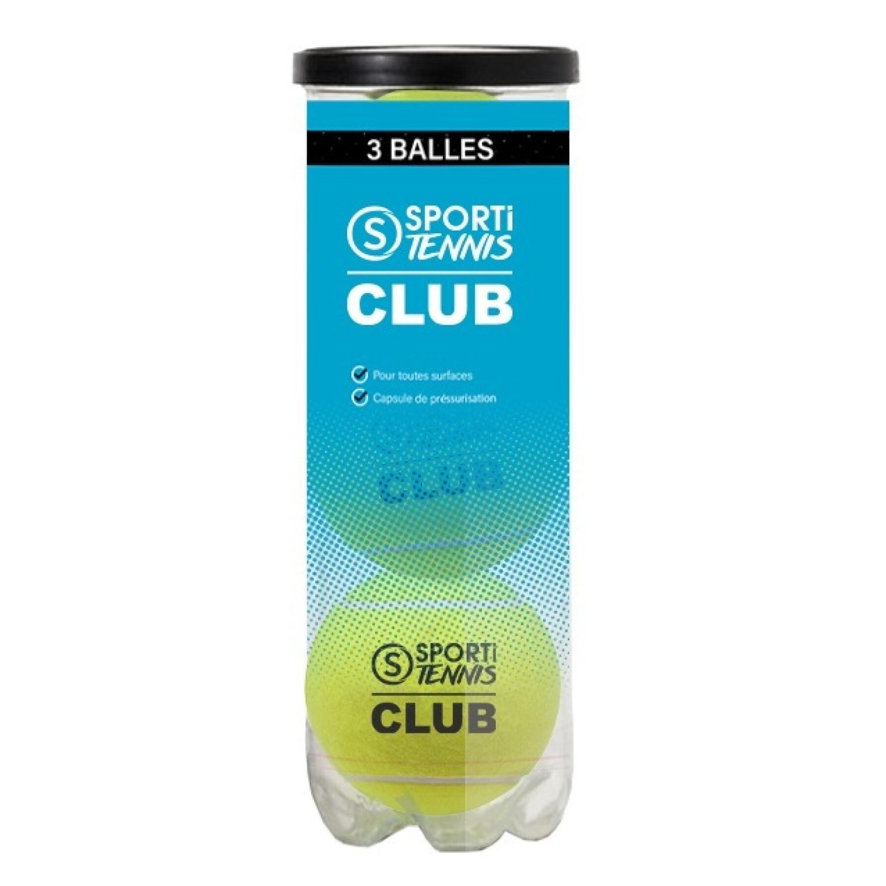 Tube de 3 balles de tennis d'entrainement