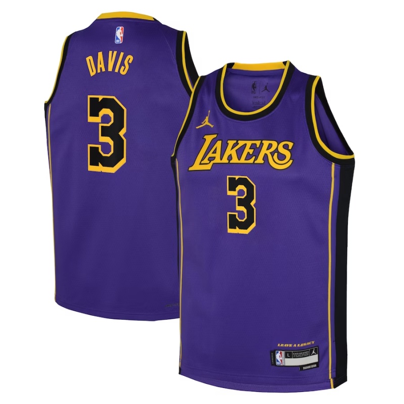 Los Angeles Lakers Jordan Statement Edition Swingman Maillot 22 - Violet - Anthony Davis - Junior