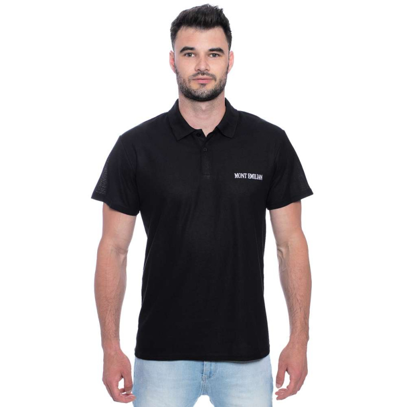 "Caen" Hommes Polo basique noir