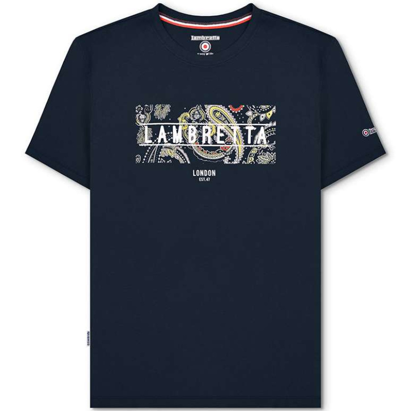 Paisley Box Hommes T-shirt SS1015-MARINE
