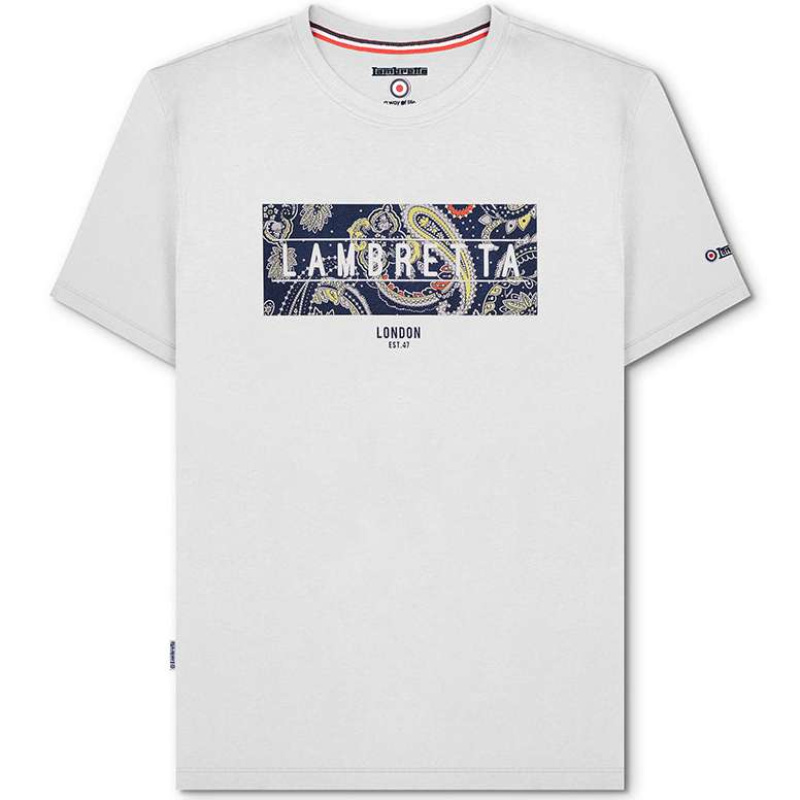 Paisley Box Hommes T-shirt SS1015-BLANC