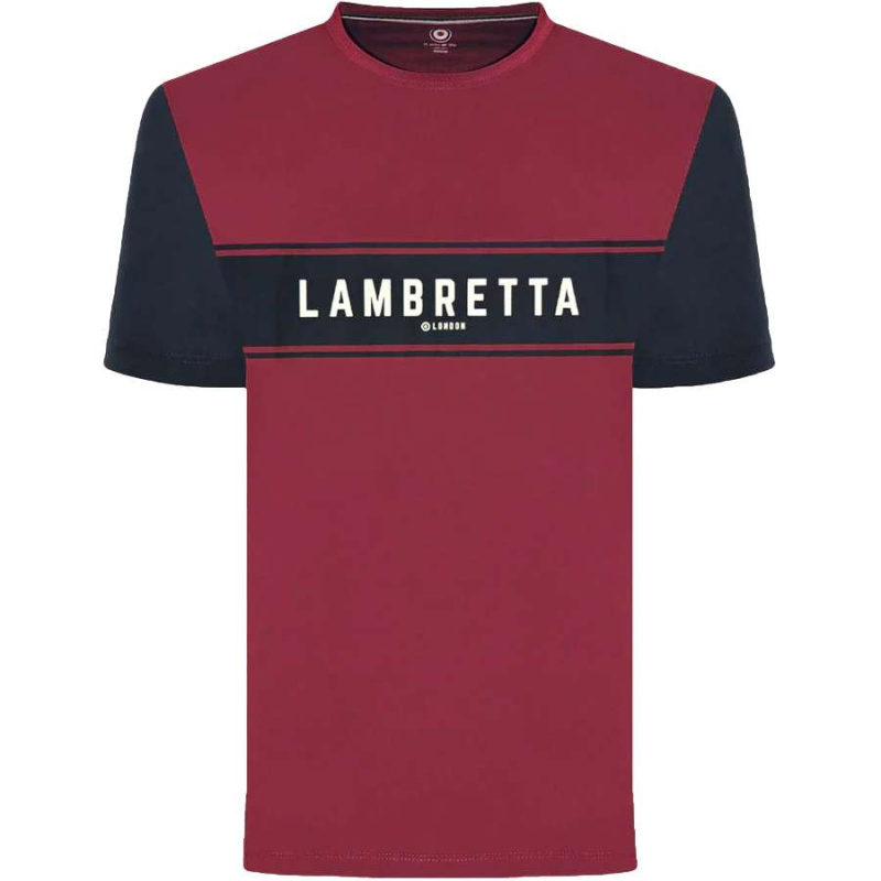Burgundy Hommes T-shirt SS9819-BURG/MARINE